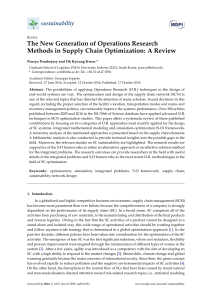 The New Generation of Operations Research Methods in Supply Chain Optimization A Review
