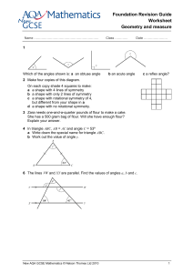 Geometry & Measure Worksheet