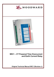 WIC1 Overcurrent & Earth Current Relay Technical Manual