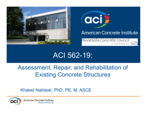 Khaled Nahlawi ACI Assessment Repair and Rehabilitation of Existing Concrete Structures March 2020