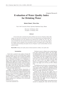 Evolution of Water Quality Index for Drinking Water Damo & Icka 2013