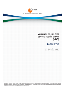 YDS İngilizce Sınavı - 2020