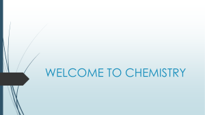 1. WELCOME TO CHEMISTRY