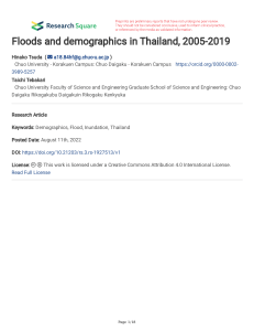 Floods and demographics in Thailand 2005-2019