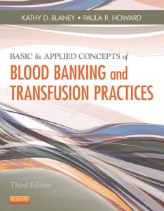 Basic and Applied Concepts of Blood Bank
