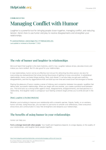 Managing Conflict with Humor