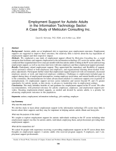 AA - 2019 Nicholas - Employment Support for Autistic Adults