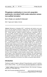 archiv hydrobiologie Volume 139 Number 3 p347-378 Phosphate mobilization in iron rich anaerobic sediments microbial Fe III oxide reduction versus iron sulfide formation 94559