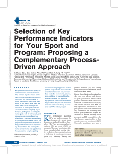 selection of key performance indicators for your.10