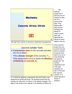 Concrete Stress-Strain Analysis: Cylinder Tests & Properties