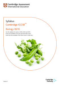Cambrdge IGCSE Biology 0610 2023-2025-syllabus