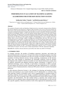 PERFORMANCE EVALUATION OF MACHINE LEARNING ALGORITHMS FOR INTRUSION DETECTION SYSTEM