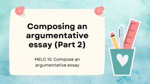 Composing an argumentative essay (Part 2)