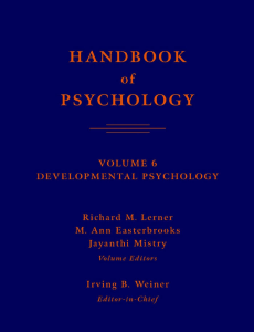 Handbook of Psychology, Volume 6 Developmental Psychology PDFDrive