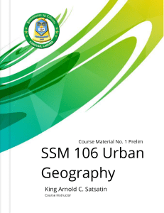 SSM16 URBAN GEOGRAPHY MODULE - PRELIM