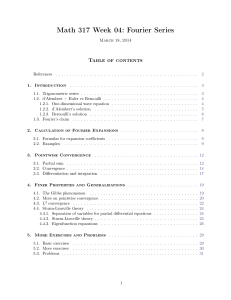 Fourier Series Lecture Notes