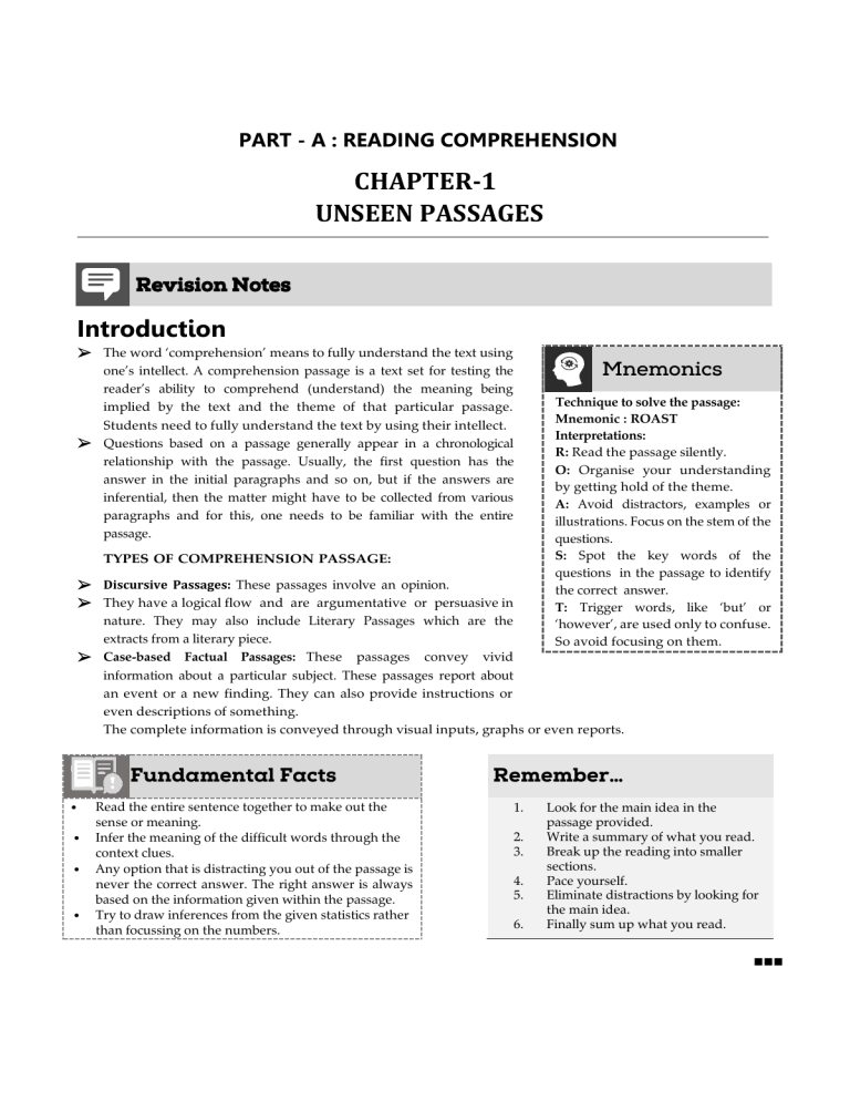 Cbse 12 English Core Revision Notes