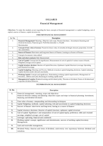 Financial Management Syllabus: Course Outline & Objectives