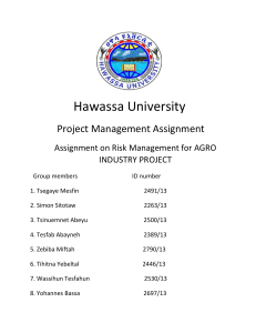 AGRO INDUSTRY PROJECT RISK MANAGMENT