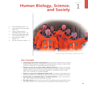 Human Biology Concepts and Current Issue - Chapter 1