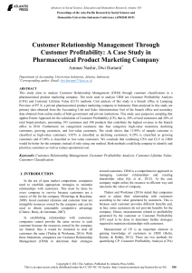 CRM through customer profitability
