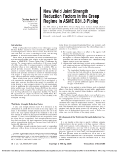 New Weld Joint Strength Reduction Factors in the Creep Regime in ASME B31.3 Piping (Journal of Pressure Vessel Technology, vol. 128, issue 1) (2006)