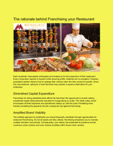 The rationale behind Franchising your Restaurant
