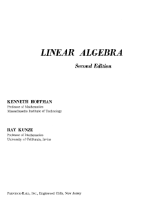 Linear Algebra - Kenneth Hoffman & Ray Kunze 