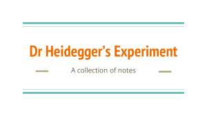 Dr Heidegger’s Experiment