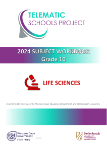 Life Sciences Grade 10 Telematics Workbook 2024