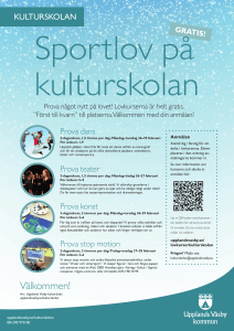 Sportlov på kulturskolan affisch A3 vt-24