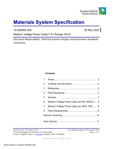 15-SAMSS-502 Medium Voltage Power Cable 5 kV
