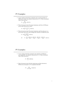Notes Present Value Problems
