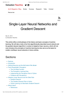 Single-Layer Neural Networks and Gradient Descent
