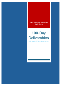 100-DAY DELIVERABLES FINAL