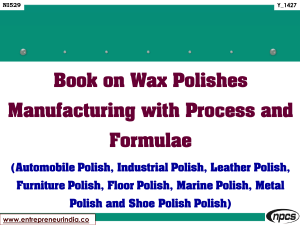 Book on Wax Polishes Manufacturing with Process an 240210 092626