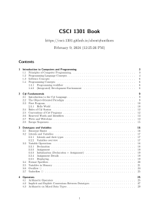 CSCI 1301 book