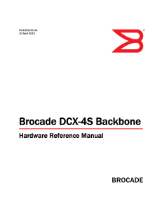 BROCADE Brocade DCX-4S Backbone Hardware Reference Manual