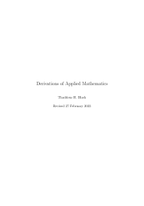 Derivations of Applied Mathematics - Thaddeus H. Black