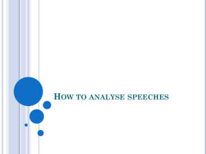 Rhetorical analysis - analyse speeches