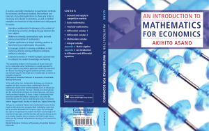 An Introduction to Mathematics for Economics