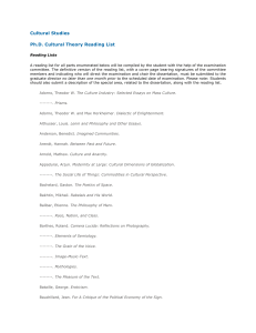 Cultural Studies Ph.D Reading List - Cultural Theory (1)
