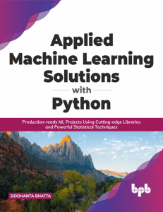 @datascienceM Applied Machine Learning Solutions with Python