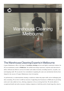 Warehouse Cleaning Melbourne