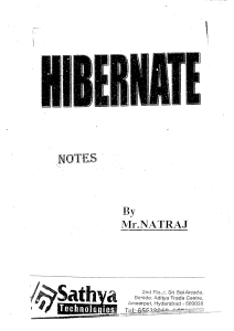 Hibernate Notes by Mr. Natraj