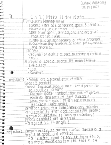 Ch1 Operations Management Notes  Villafana