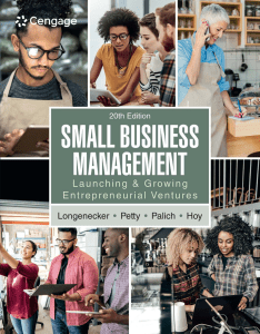 Justin G. Longenecker, J. William Petty, Leslie E. Palich, Frank Hoy - Small Business Management  Launching & Growing Entrepreneurial Ventures-Cengage Learning (2022)(Z-Lib.io)