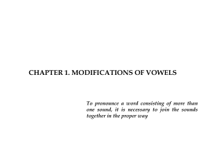 Modification of vowels
