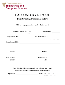 Lab Report Cover - ELEC 273