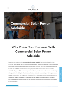 Commercial solar power adelaide